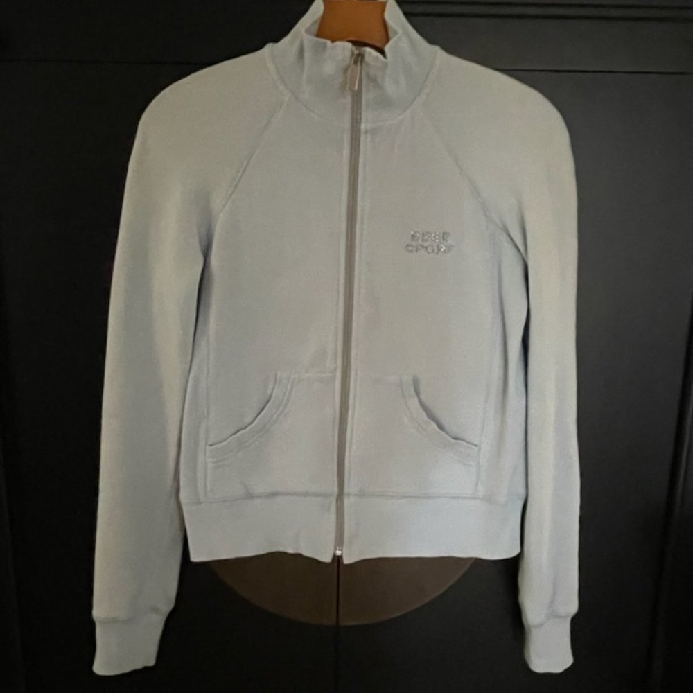 BEBE Sport baby blue zip up sweatshirt